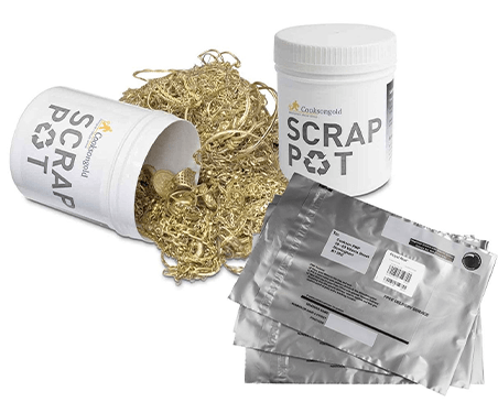 Free jewellery scrap pot and scrap bag